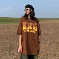 casual loose t shirt y2k streetwear large lettter graphic t shirts fashion short sleeve tees tops o neck tshirts woman