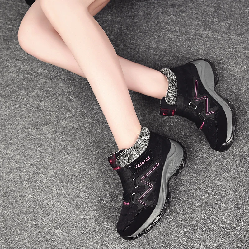 Фото Зимние ботинки женская обувь для ходьбы теплые Повседневная Уличная спортивная