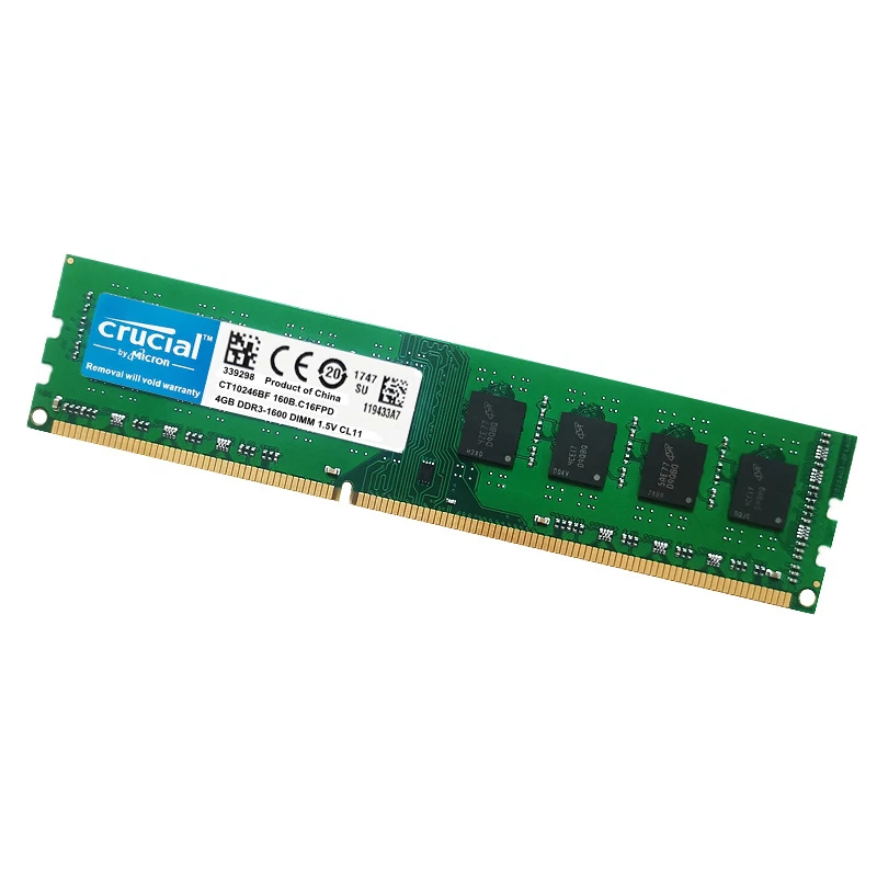 

Crucial DDR4 Ram DDR3 2GB 4GB 8GB 16G Desktop Memory 1600 1066 1333 2133 2400 2666 3200 MHZ PC3 240Pin UDIMM PC4 Memori Ddr3 RAM