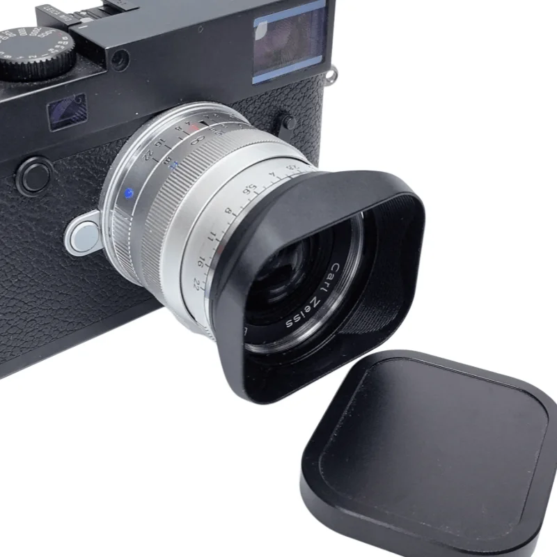 Фото Металлическая квадратная байонетная бленда с крышкой для Carl Zeiss Biogon T* 35mm F/2 ZM / C, Biogon T* 35mm f2.8 ZM / Planar T* 50mm f2 ZM №1
