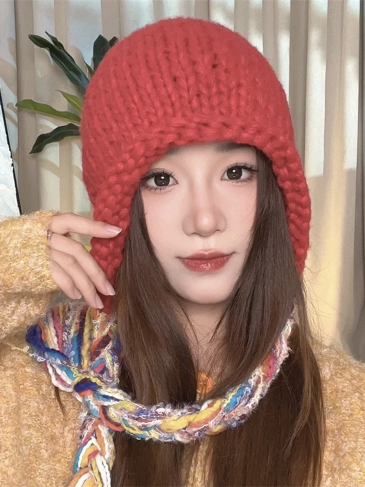 Новая шерстяная вязаная шапка для женщин на осень и зиму теплая с вербовой косой