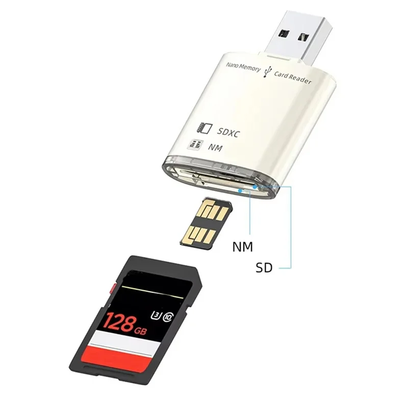 Фото CABE-USB 3.0 SD SDXC Card Reader 8 ГБ-128 ГБ для Huawei NM Nano Карта памяти Адаптер для записи ПК Ноутбук Конвертер Extend Gold №3