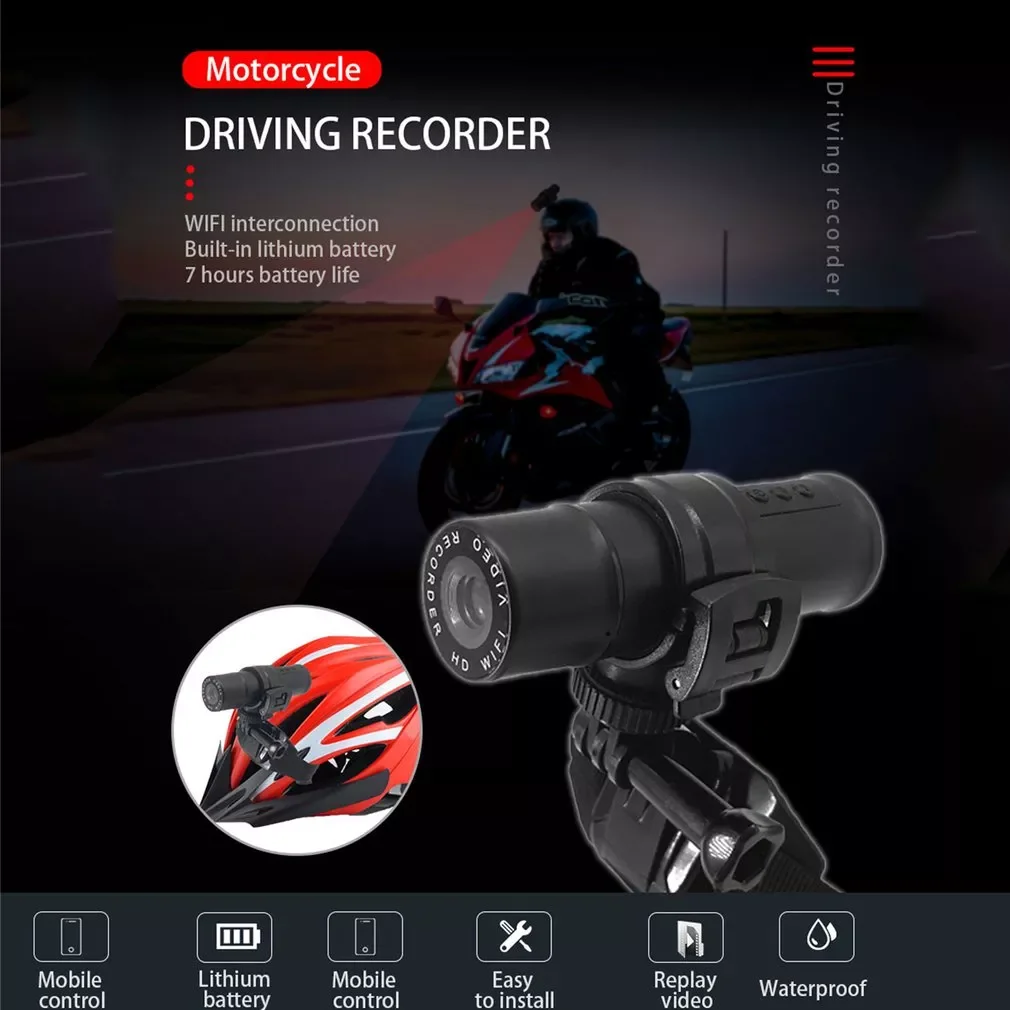 Motorcycle Camera DVR Camcorder Full HD 1080P Wifi Bicycle Motorcycle Helmet Sport Dash Cam Camera Car Videos Recorder enlarge