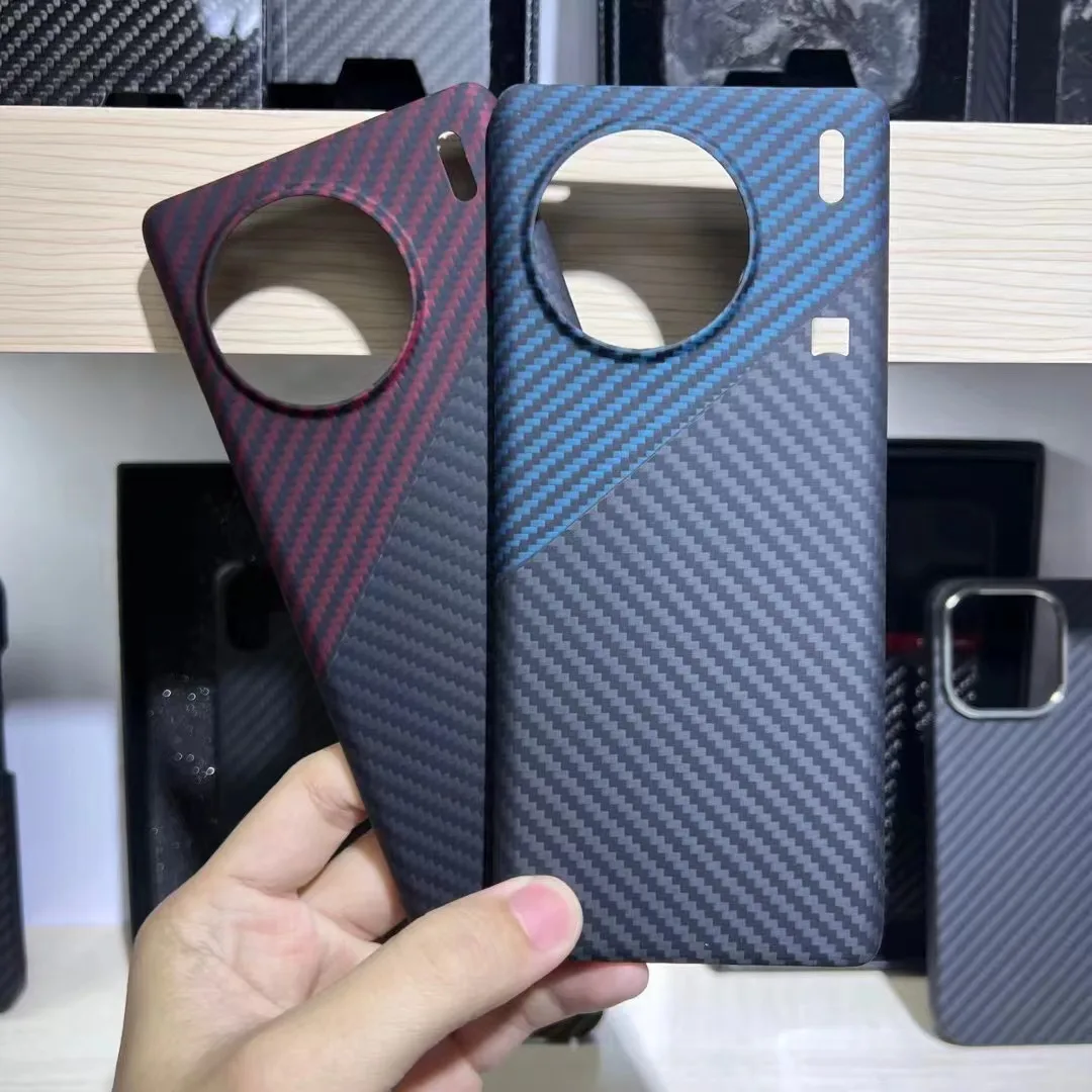Pure Carbon Fiber Case For Vivo X90 Pro Plus Lens Protecor Phone Case Aramid Fiber Cover Business For Vivo X90 Phone Accessory