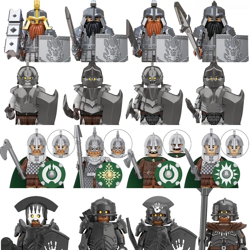 Mini Lord Of Elves Orcs Army Gandalf Dwarf Rohan Knight Game Thrones Action Figure Building Blocks The Rings Toys For Kids Gift