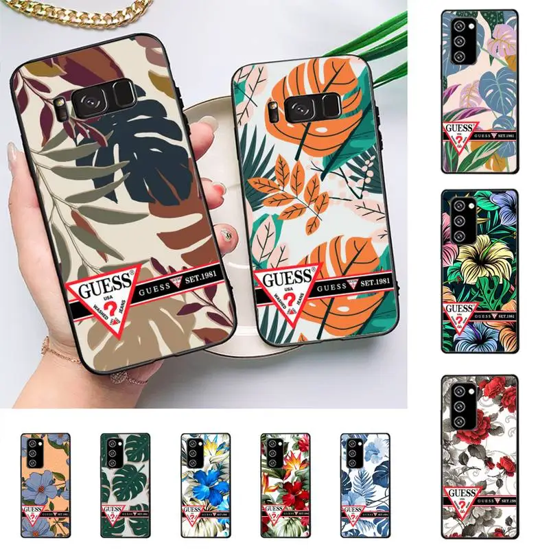 

Retro Colorful Flower Brand GUESS Phone Case For Samsung Galaxy Note10Pro Note20ultra note20 note10lite M30S