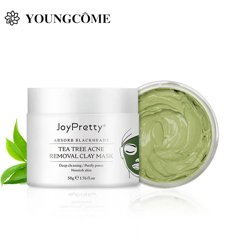 

Маска JoyPretty из глины зеленого чайного дерева, 50 г, Глубокая очистка, удаление черных точек, отбеливание, увлажнение, сужение пор, уход за коже...