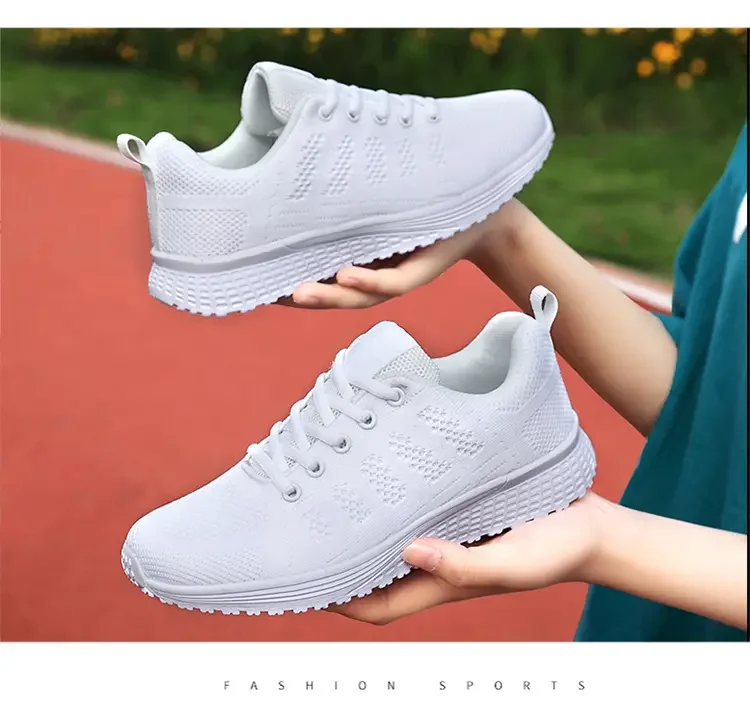 Women Casual Shoes Fashion Breathable Walking Mesh Flat Shoes Sneakers Women 2023 Gym Vulcanized Shoes White Female Footwear