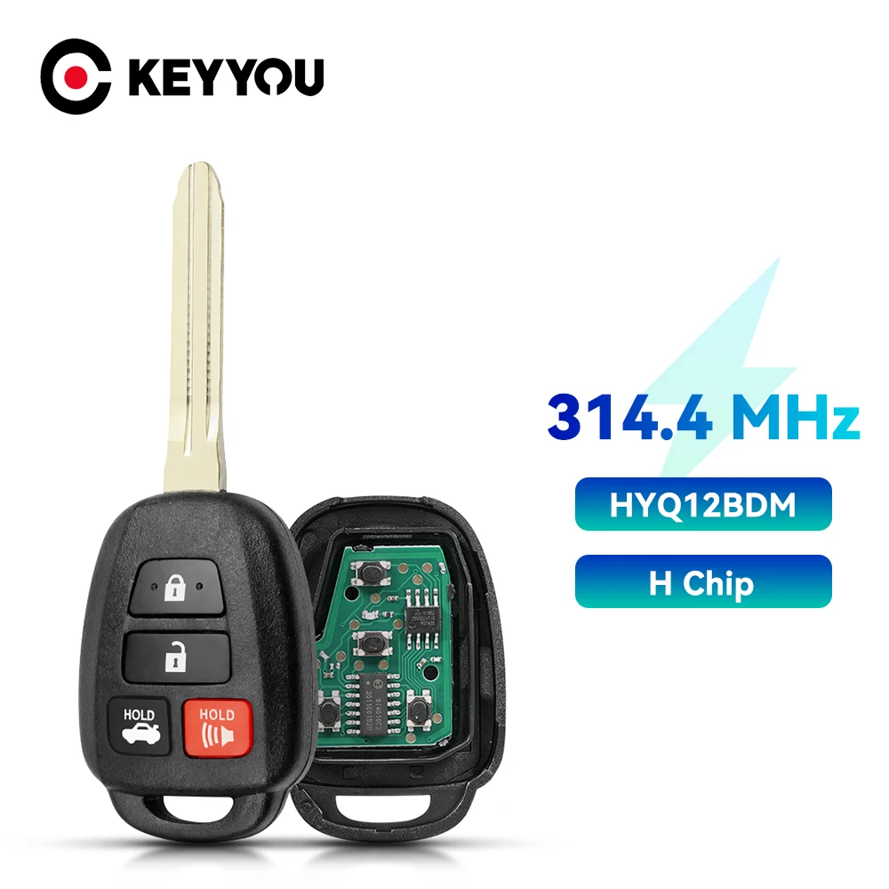 

KEYYOU 3/4 кнопочный HYQ12BDM/HYQ12BEL 314,4 МГц G/ H чип аналогичный для Toyota Camry Corolla Prius C RAV4 2013-2019