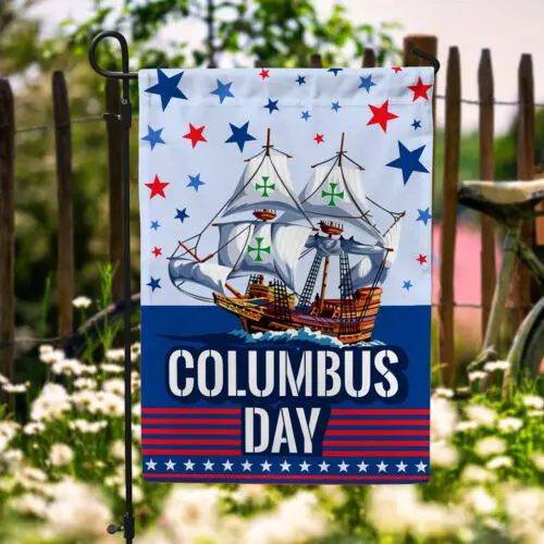 Американский декоративный садовый флаг с Днем Колумба