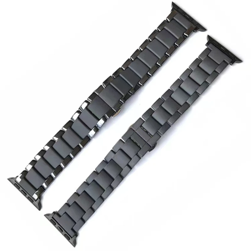 Ceramic Metal Strap For Apple Watch Band 45mm 41mm 44mm 42mm 40mm 38mm Frosted Bracelet Wristband For iWatch UItra 8 7 6 5 4 SE