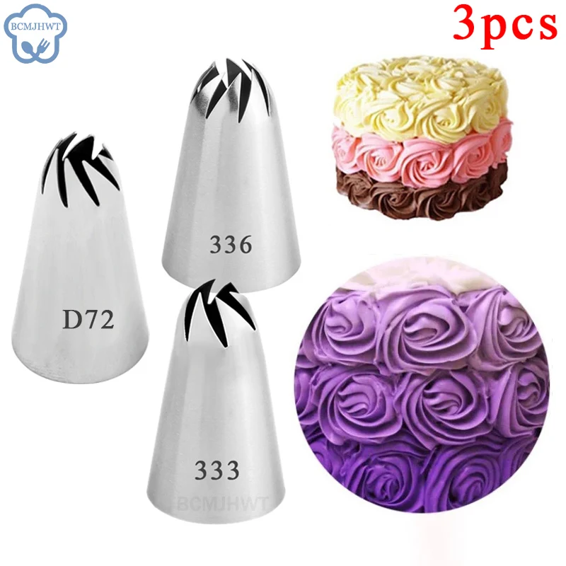 

1/3pcs Rose Pastry Nozzles Cake Decorating Tools Flower Icing Piping Nozzle Cream Cupcake Tips Baking Accessories #D72 333 336