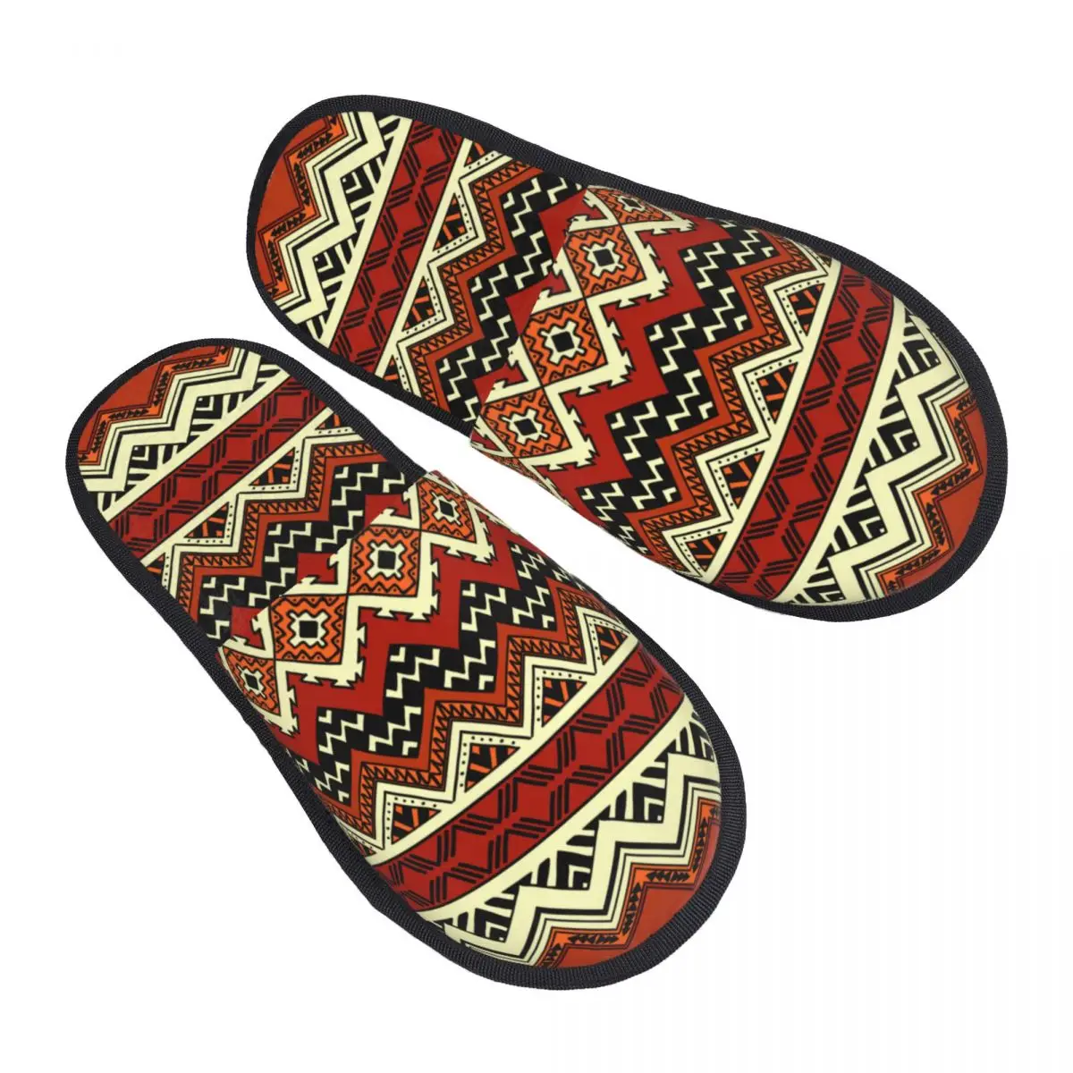 

Fur Slipper For Women Men Fashion Fluffy Winter Warm Slippers Africa Ethnic Abstract Geometric Ornate Tribal House Shoes