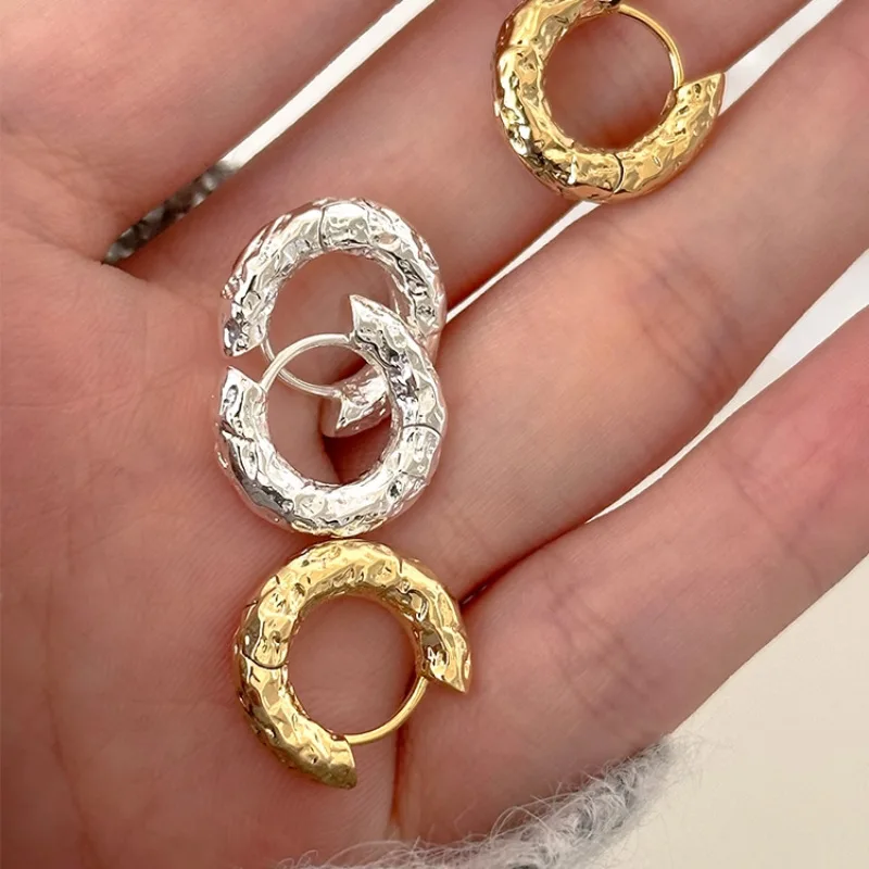 Серьги-кольца женские геометрической формы из серебра 925 пробы