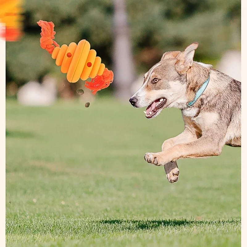 

Pet Gnawing Tug-of-war Dog Toy Ball Interactive Choking Resistant Bite Slow Food Slow Food Leakage Ball Interactive Dog Toys
