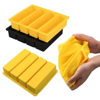long ice cube tray 4 grid reusable silicone ice cube mold bpa free ice maker food grade silicone ice cubes
