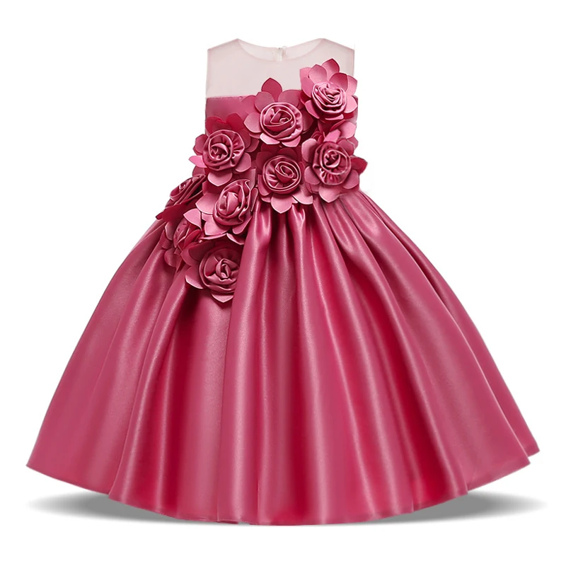 

2022 Summer Baby Girl Party Dress Kids Dresses For Girls Children Elegant Birthday Princess Dress Wedding Dress 10 Year Vestidos