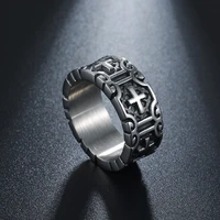 vintage punk rings rock christian religion cross ring for men father jewelry gift accessories