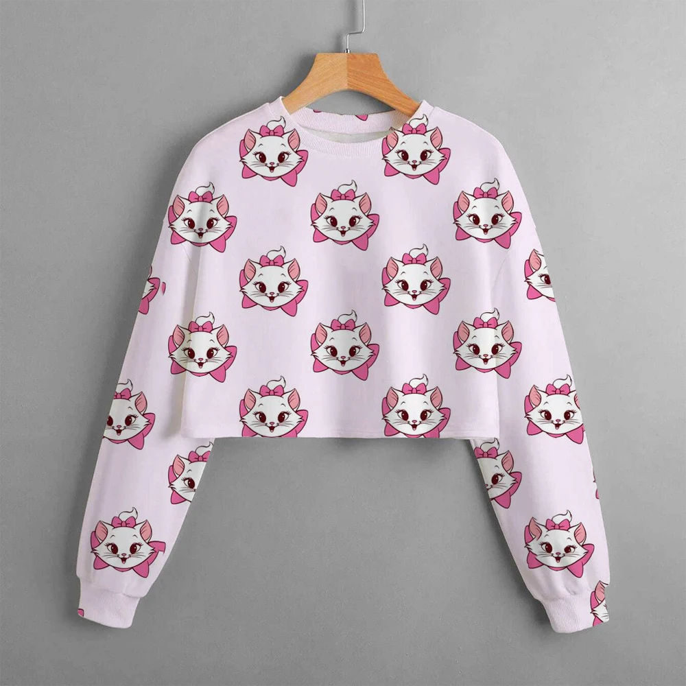 

Детское платье Disney кошка Мэри, повседневное весенне-осеннее короткое платье с мультяшным принтом для девочек, милый топ для девочек, детско...