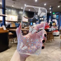 glitter silicone butterfly diamond case for oppo a94 a74 a54 a55 a93 a73 a72 a53 a92 s a91 a8 a5 a9 a52 reno 5 4 f lite cover