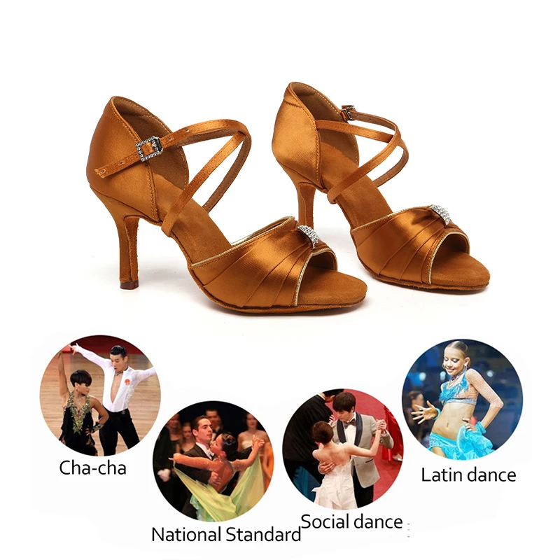 SWDZM New Latin Dance Shoes Women Suede Soles Ballroom Tango Indood Dancing Shoes Party High Heel Dance Shoes Wholesale