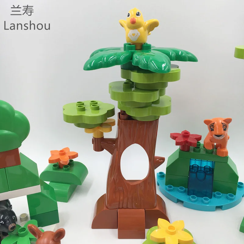 Большие строительные блоки серия лесных растений цветок трава дерево уличное