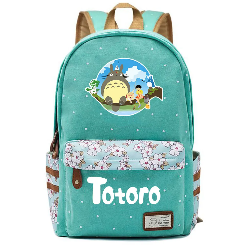 

Anime Canvas Printing Backpack Student Cartoon Schoolbag Teenger Green Packsack Casual Knapsack Unisex Travel Laptop Bag