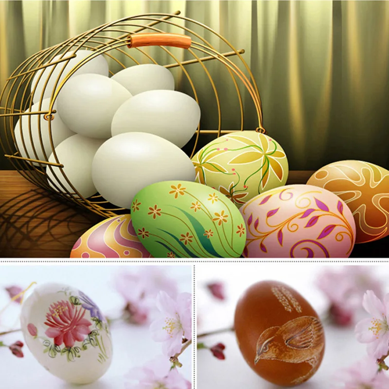 

5Pcs 5.5*4cm Simulation Plastic Eggs Chicken House Fake Eggs Kids Toys Painting DIY Animal Cages Accessories