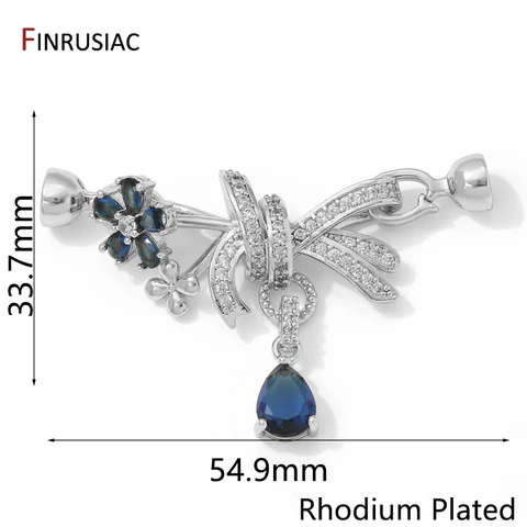 Застежка-бантик "Бантик с фианитами", латунь, позолота 14K, FINRUSIAC