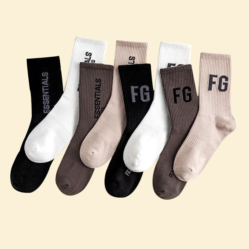 New FG Essentials Socks European hip-hop fashion socks personality male alphabet socks sports skateboard leisure sock