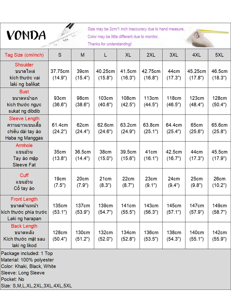 2024 VONDA элегантная женская плиссированная блузка модные топы с нерегулярным