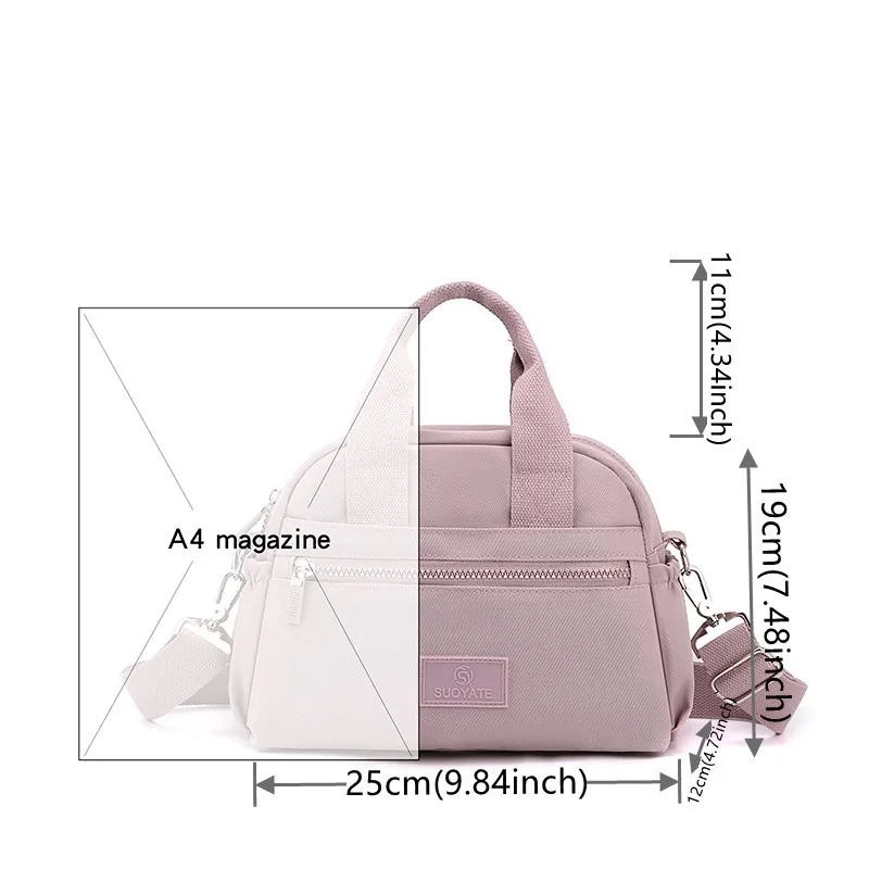 Nylon Shoulder Bags For Women Zipper Large Capacity Top-handle Bag Handbags Travel Luxury Female Purse Crossbody Bag Tote