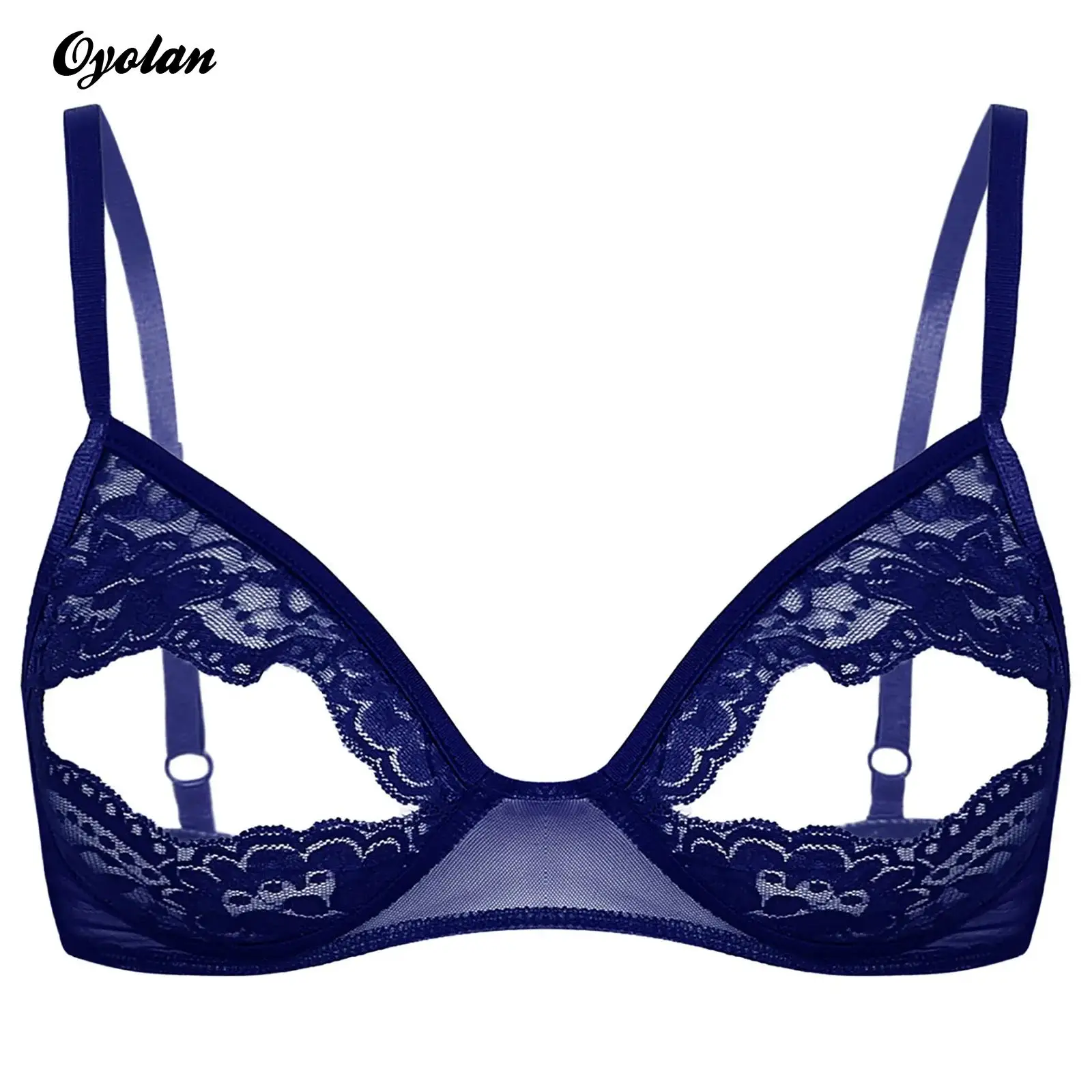 Женское нижнее белье прозрачный кружевной Цветочный Бюстгальтер с открытой