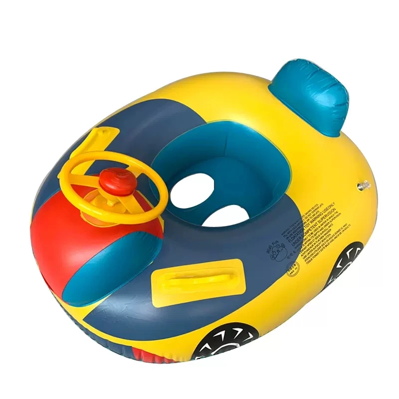 

Large Thickened Baby Swimming Ring Floating Seat Car Swim Boat With Horn Steering Wheel Yacht Sitting Ring Pool Play Water Toys