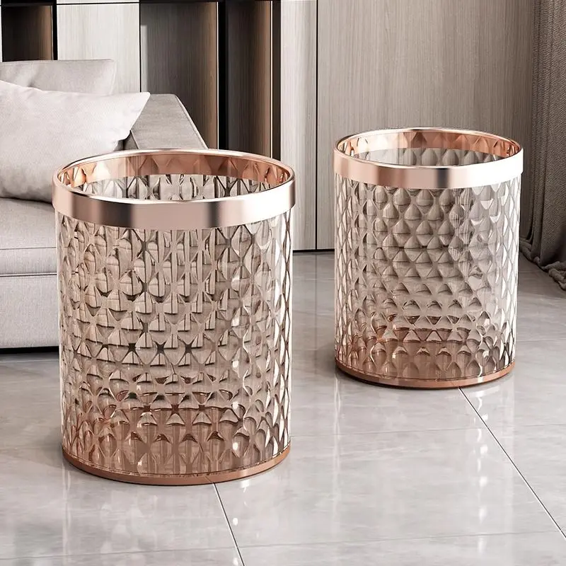 Роскошный мусорный бак акриловые прозрачные мусорные баки цвета шампанского