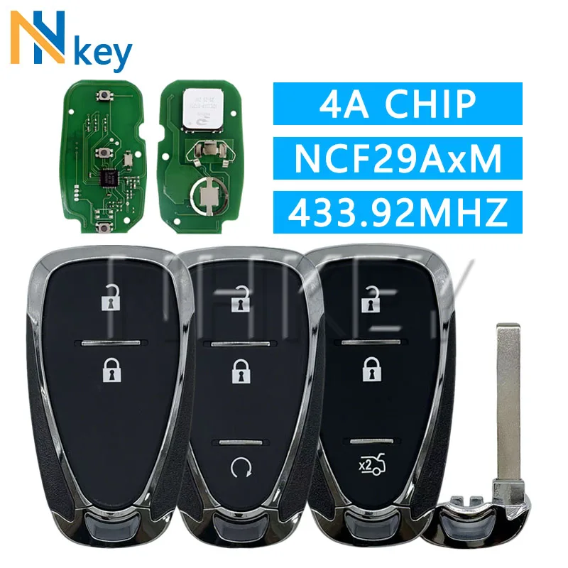 Фото Ключ NH для Trax Tracker Orlando Onix JM Spark 2ALBS-1SG65 с чипом 4A NCF29AxM 433 МГц, смарт-ключ для автомобиля с дистанционным управлением №1