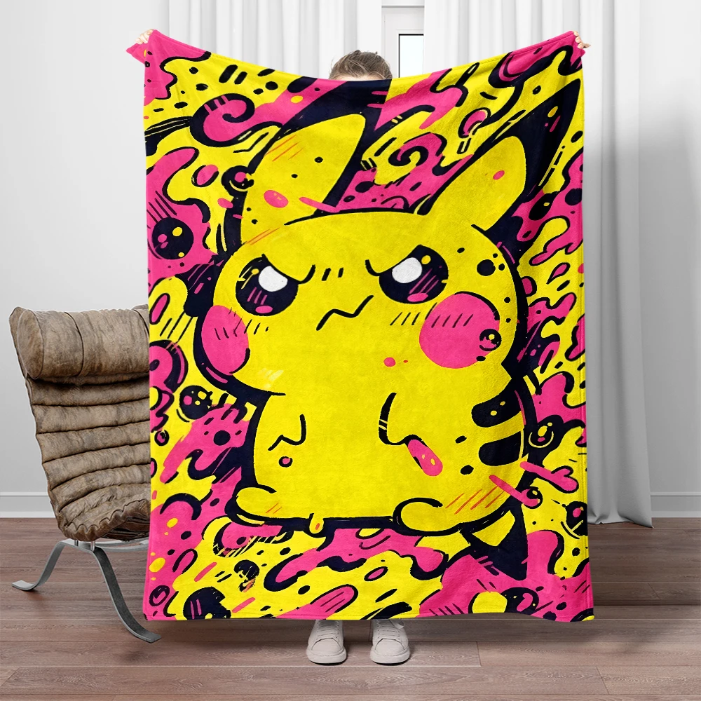 Фланелевые пушистые флисовые одеяла покемона Пикачу в японском стиле детские