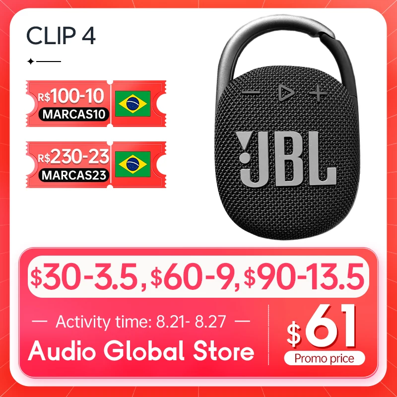 

Беспроводная Bluetooth-Колонка JBL CLIP4, портативная мини-Колонка IPX67, водонепроницаемая внешняя колонка с басами, 10 часов автономной работы, стандартный аудиоплеер