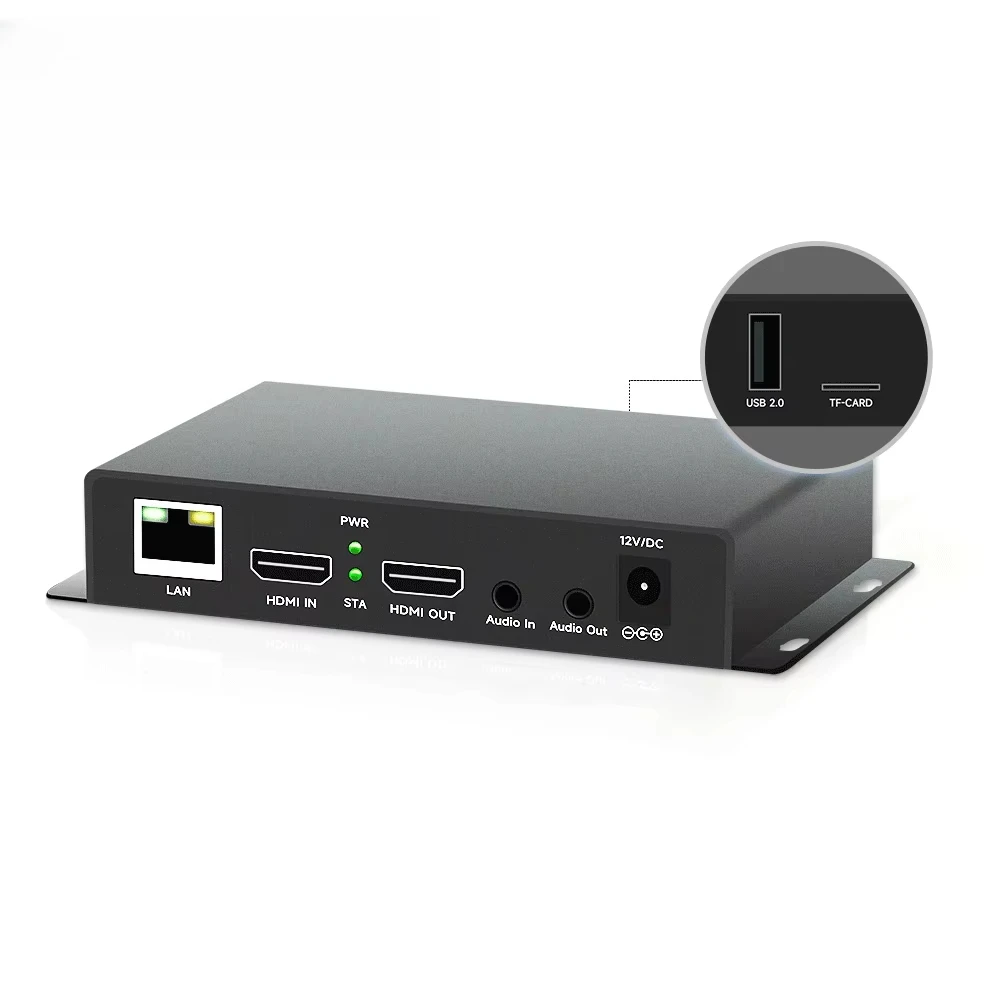 Фото HDMI-видеокодер H.265 1080P 30Гц с линейным выходом SRT RTMP RTMPS для прямой трансляции, поддержка USB и TF. №1