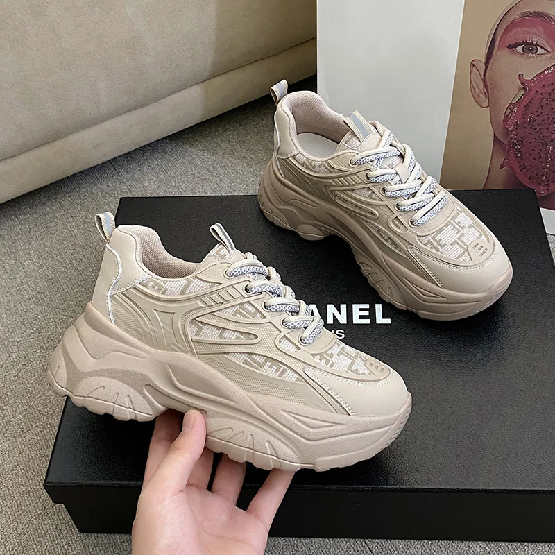 

Luxury brand genuine Net red dad women ins autumn 2023 new Korean fashion trend thick sole sports shoes