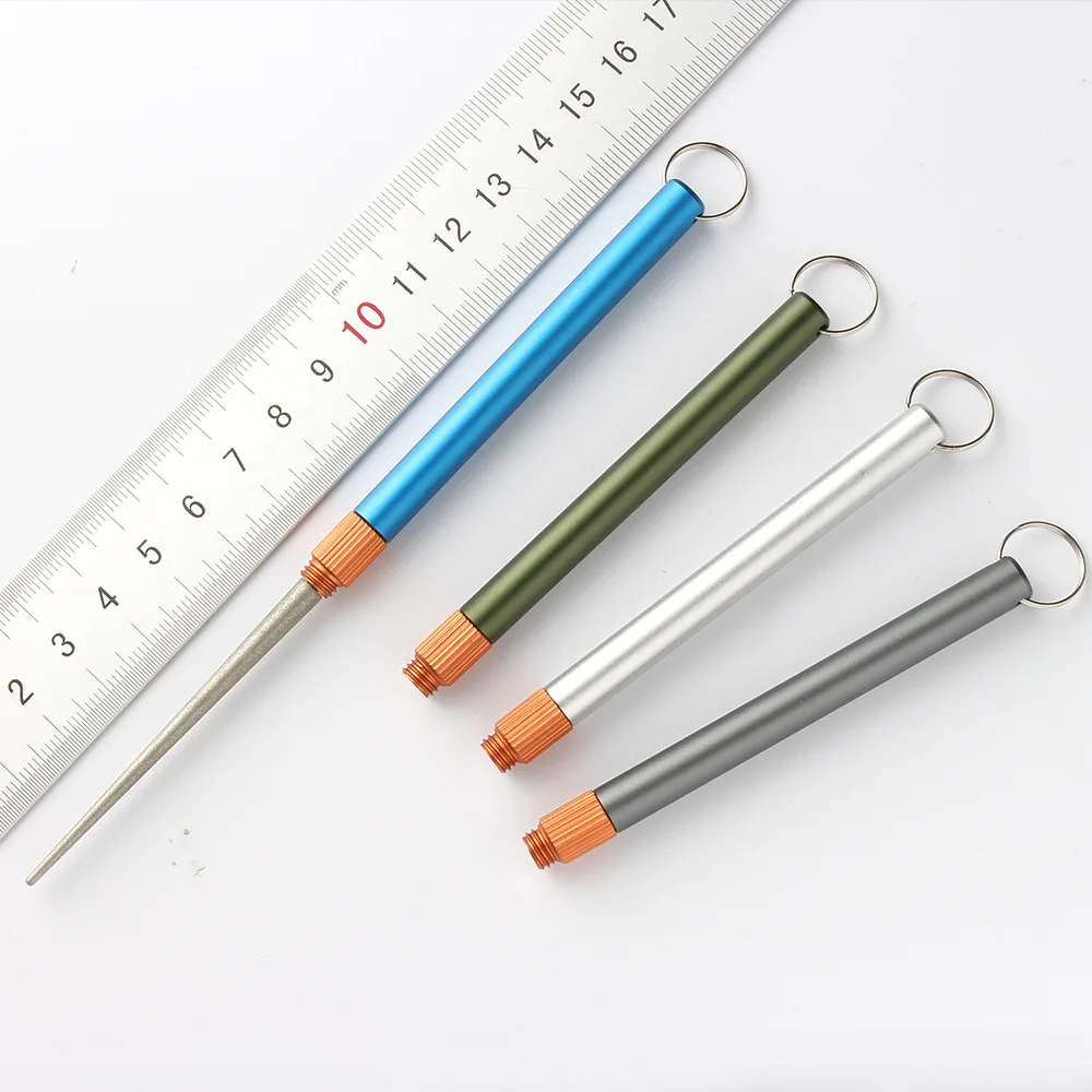 

1PC Matte Mini EDC Knife Sharpening Rod Stainless Steel Emery Plated Emery Is Not Easy To Wear Fishing Hook Sharpener