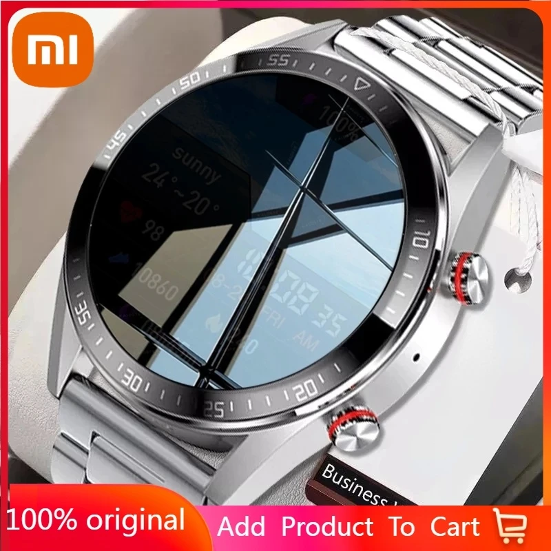 

Xiaomi 454*454 Screen Smart Watch Always Display Time Bluetooth Call TWS Earphones Local Music Smartwatch For iOS Android+Box