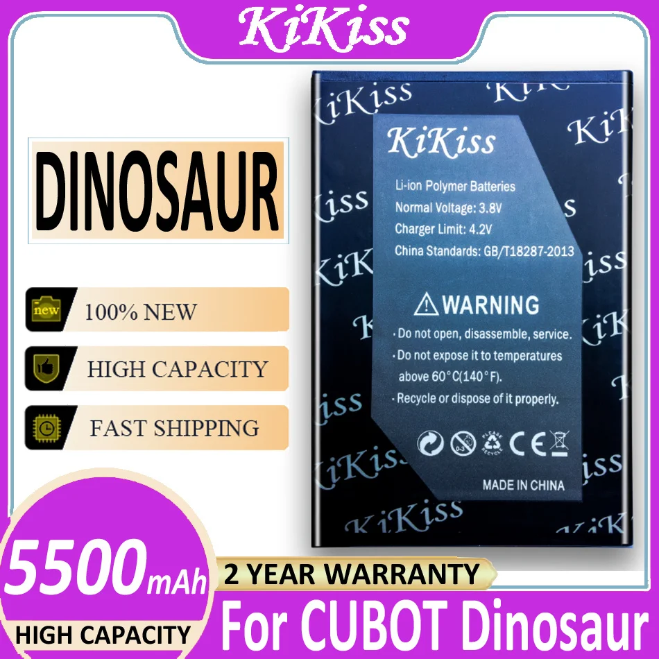 

Оригинальный аккумулятор KiKiss для CUBOT Dinosaur, запасная батарея 5500 мАч для сотового телефона CUBOT Dinosaur