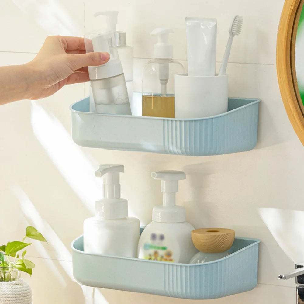 

Bathroom Shelf Organizer Toilet Adhesive Shampoo Gel Storage Basket Decoration Bathroom Corner Shower Shelf Rack Accessories