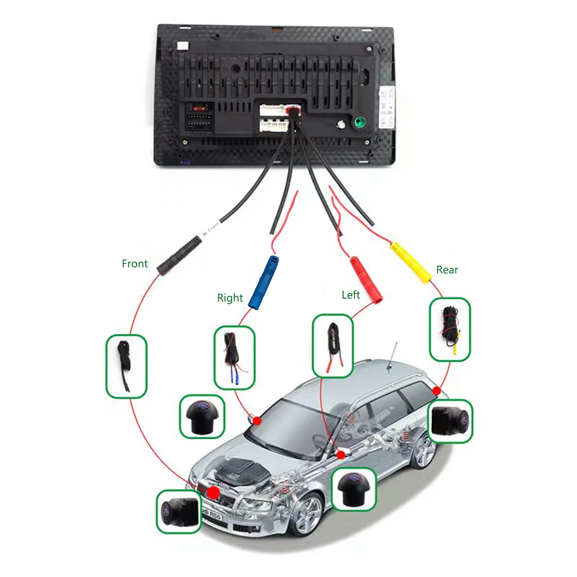 Автомобильная камера AHD 1080P HD 360 полный комплект задняя/передняя/левая/правая