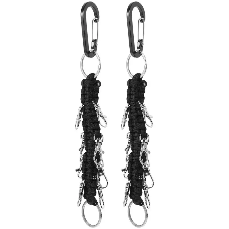 

2pcs Cheer Bow Holder Carabiner Lanyard Keychain Outdoor Lanyard Cord with Carabiner Paracord Keychains
