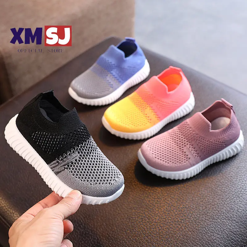 Enlarge Boys Girls Sneakers Slip-on Children Casual Shoes Breathable Lightweight Comfortable Kids Shoes Baby Toddler Flat Sports Shoes