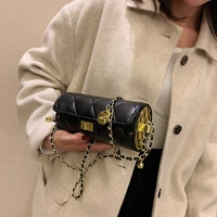 fashion barrel shaped chain crossbody bags for women luxury designer pu leather woman handbags brand quilited women shoulder bag