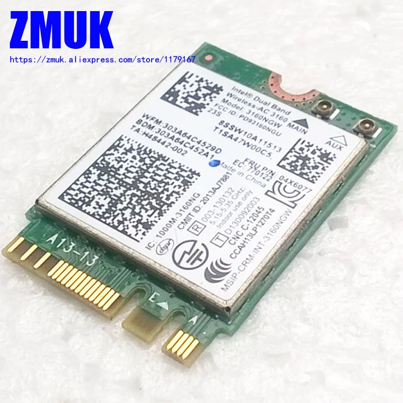 3160NGW Двухдиапазонная беспроводная WiFi-карта AC + BT 4 0 для Lenovo Yoga 3 1170 FLEX-3-1470 Series P/N 04X6077