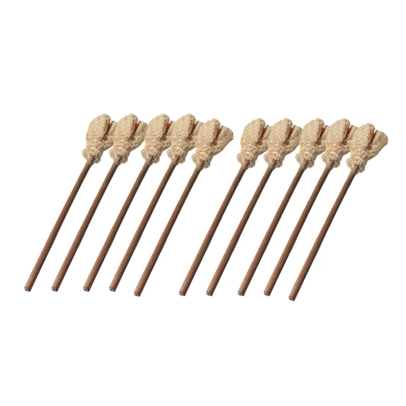 

SEWS-10PCS Hand-Made Loofah Loofah Pen Cleaner Cup Brush Teapot Brush Loofah Brush Kung Fu Tea Ceremony Parts